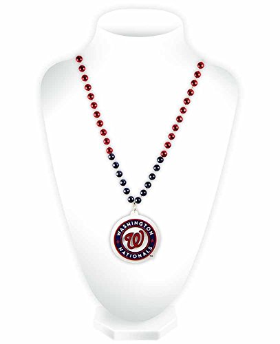 Washington Nationals Beaded Necklace with Medallion - 18"