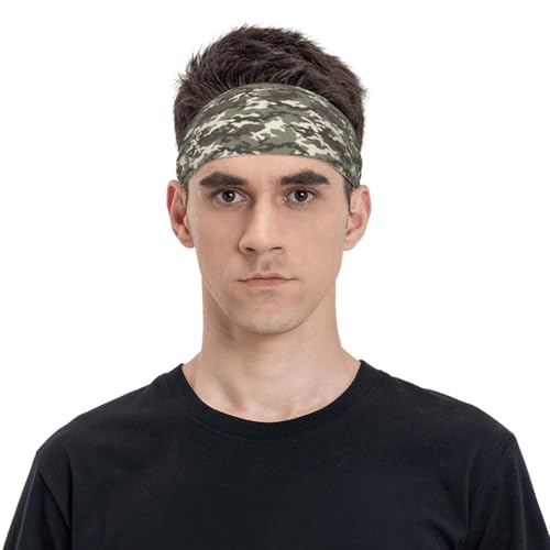 Sports Sweatband Headband - Sweat-Absorbing Polyester - Black