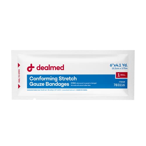 Sterile Stretch Gauze Bandages - Latex Free, 6 Rolls