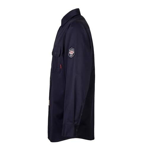 BOCOMAL FR Shirts Flame Resistant 100% C NFPA2112 7.5oz Men's Fire Retardant Welding Shirt