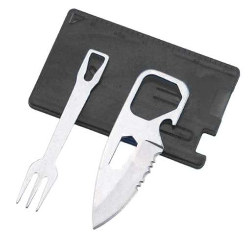 4-in-1 Pocket Credit Knife and Fork Camping Utensils - 3 Inches