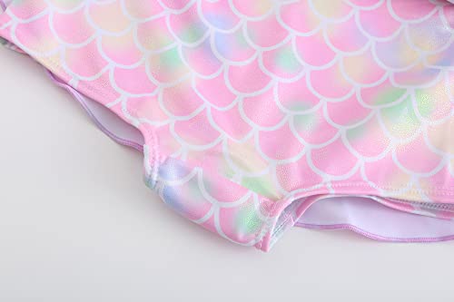 Girls Unicorn Mermaid Swimsuit 6-7 Years Pink Rainbow Bathing Suit