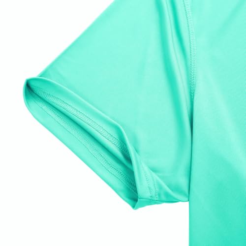 MOHEEN Men's Short Sleeve Moisture Wicking Golf Polo Shirt – X-Large Glass Blue UPF 50+