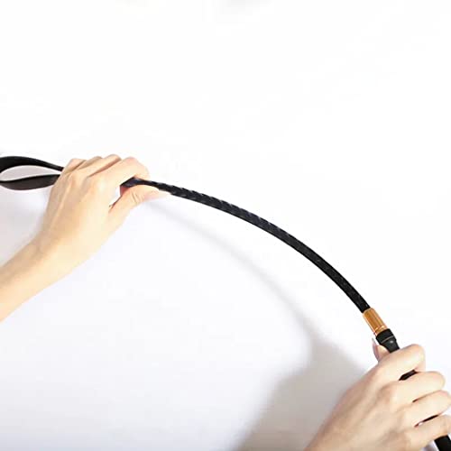 18 Inch Leather Riding Crop - Lightweight Black Whip, Style A