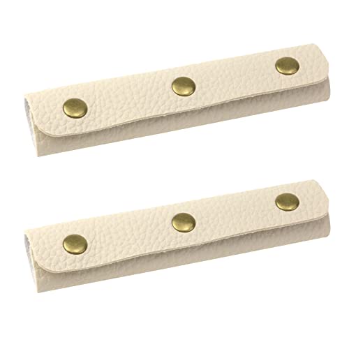 Luggage Handle Wrap Covers with Metal Clasp - Beige, 2 Pcs