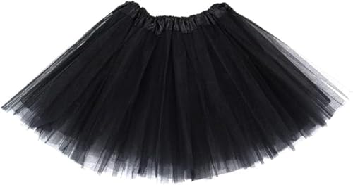 Tutu Skirt for Women & Teens - Short Elastic Tulle Dress - Black