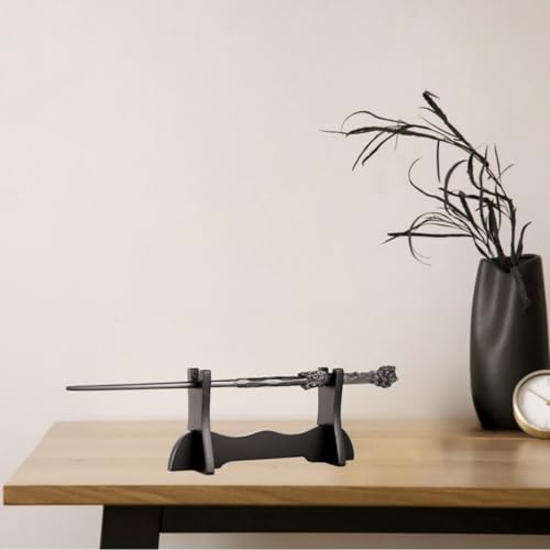 8" Black Wood Mini Sword Display Stand for Short Swords