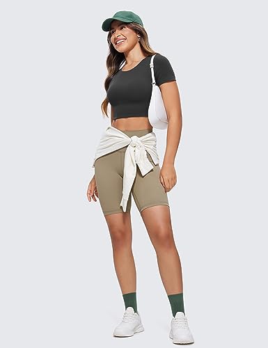 CRZ YOGA Butterluxe Double-Lined Cropped Shirt, Medium, Black