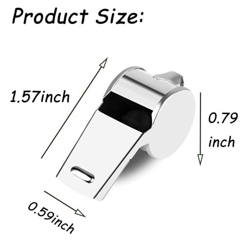 Stainless Steel Whistles with Lanyards - 24 Pack, Loud Sound