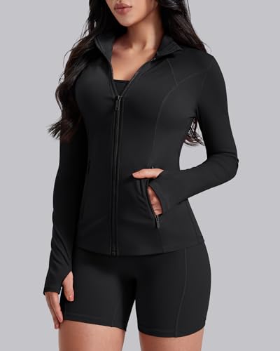 Lightweight Women's Athletic Zip Up Jacket with Pockets