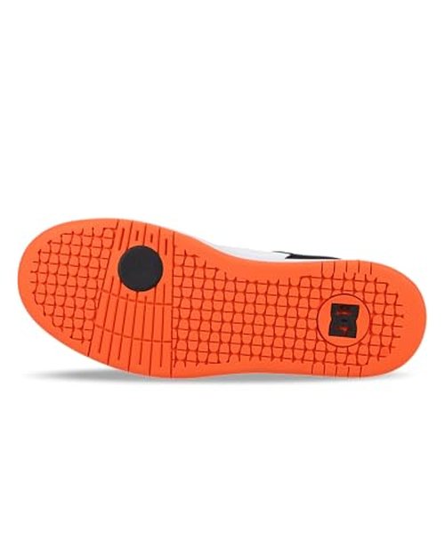 DC Men's Manteca 4 Skate Shoe, Black/White/Orange, 8.5