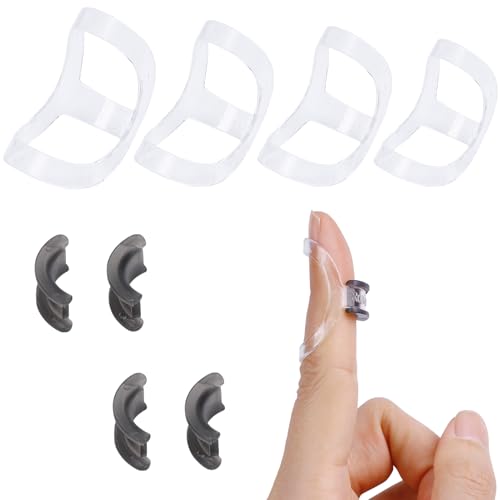 Clear Oval Finger Splint Kit - 8Pcs with Click-Lock Adjustment, Size 1-4