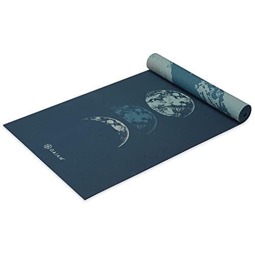 Premium 6mm Reversible Yoga Mat - Lunar Wave Design