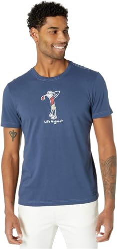 Life is Good Men's Crusher Tee Shirt, Short Sleeve Cotton Graphic