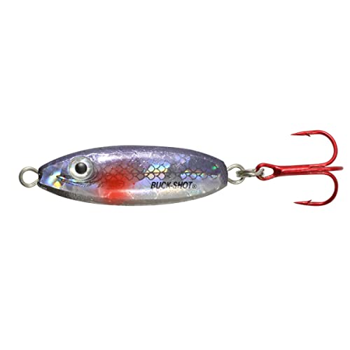Buck-Shot Rattle Spoon Ice Fishing Lure - 1/16 Oz, Silver Shiner