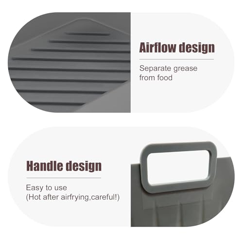 Golden Associate Silicone Air Fryer Liners 8.5x5.5'' Dual Basket Fits Ninja DZ201 DZ401 DZ550 2 Pack