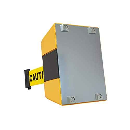 Crowd Control Warehouse - CCW Series WMB-220 Magnetic Wall Mount Retractable Belt Barrier -15 Foot, Caution Do Not Enter with Yellow ABS Case