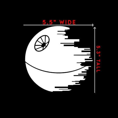 Death Star Silhouette Sticker Decal - 5.5" x 5.5" (White)
