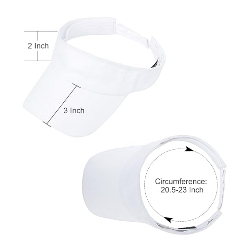 Sports Sun Visor Hat for Outdoor Activities - 6 3/8 White