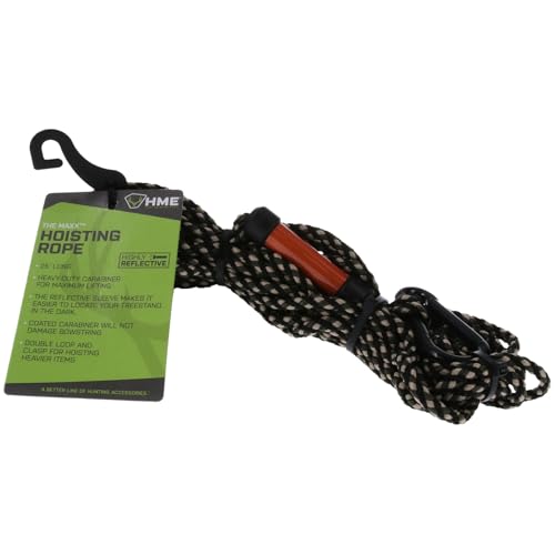25-Foot Hunting Hoist Rope with Reflective Wrap and Silent Carabiner Hook