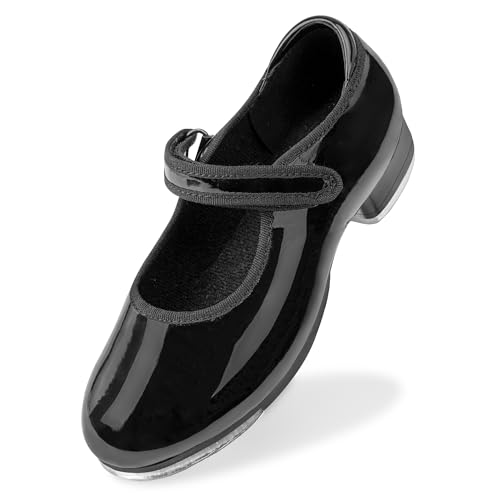 Tap Shoes for Girls & Boys - Easy-Clean, Rounded Toe, Padded Heel