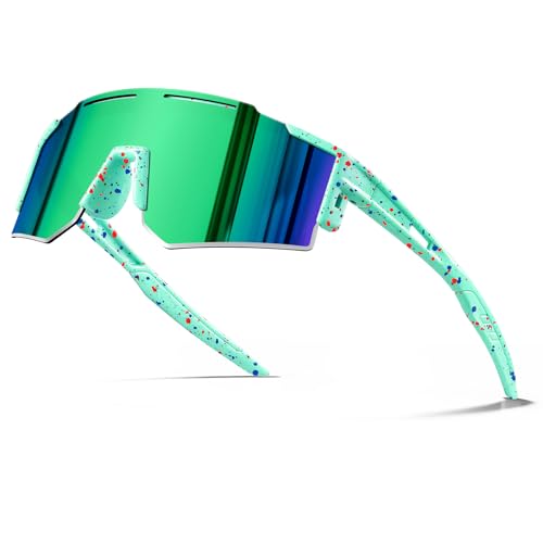 Oversized Kids Sunglasses with UV400 Protection - Green