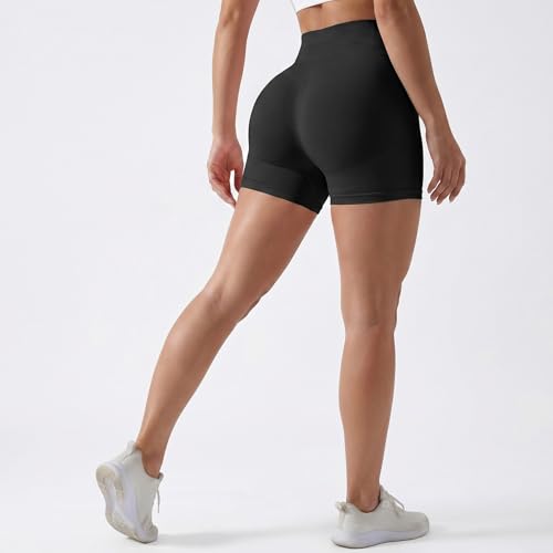 Butt Lifting Gym Shorts for Women - 4.5" Inseam, Classic Black