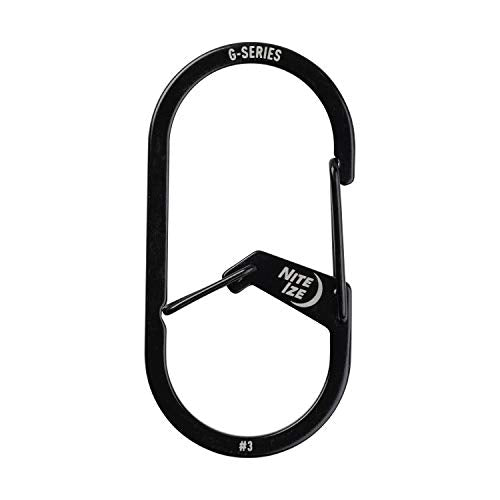 G-Series Dual Chamber Carabiner Keychain, Size #3 - Black Stainless Steel