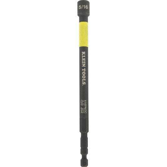 Klein Tools 516PNDC 5/16-Inch Magnetic Color-Coded Power Nut Setter, SAE, Impact-Rated Hex Nut Driver with 5-Inch Extended Reach Shaft