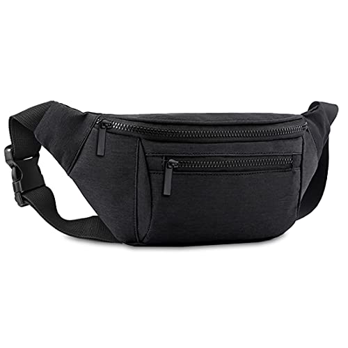 Fanny Pack for Men & Women - Adjustable Lightweight Hip Pack - Black