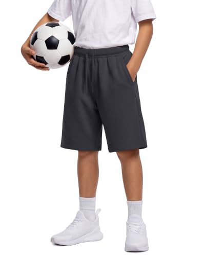 Boys' Athletic Knee Length Shorts - Dark Gray, 15-16 Years