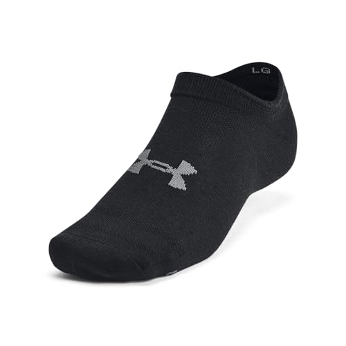 Essential No Show Socks 6 Pack - Large Black & Castlerock