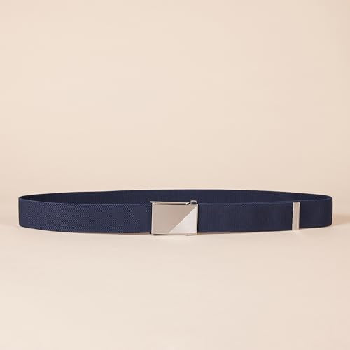 Men's Stretch Web Golf Belt with Tactical Plaque Buckle - Navy, XXX-Large