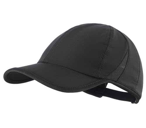 Connectyle Black Adjustable Quick Dry Running Cap - Lightweight Sports Hat for Men & Women