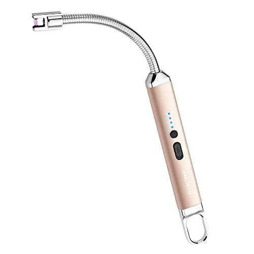 Electric Arc Candle Lighter - Rechargeable USB Flameless Long Neck - Gold