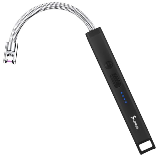 Rechargeable Electric Arc Candle Lighter - Black with Safety Features