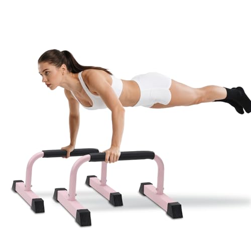 Push Up Bars - Sweat-Resistant Parallettes for Strength Training - Pink