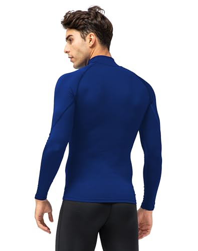 Men's Long Sleeve Compression Workout T-Shirt - Small Blue