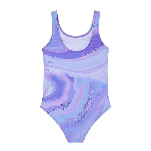 Girls 7-8 Years Purple One Piece Swimsuit Beach Swimwear Kids Bathing Suit