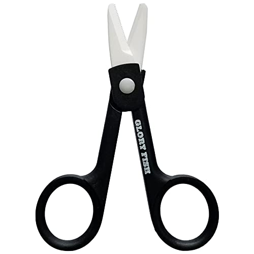 Ceramic Fishing Scissors Black 4.7 Inch Line Cutting Tool for Saltwater & Freshwater