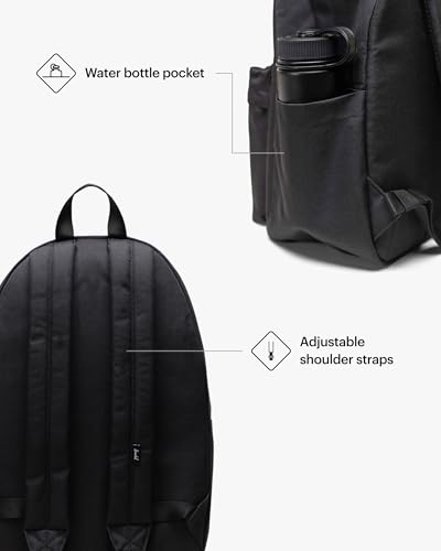 Classic Black Backpack - 30L Sustainable Design with Laptop Compartment