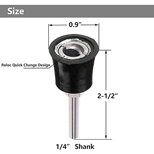 Yakamoz 2Pcs 1-Inch Sanding Pad Roll Lock Disc Holder Quick Change Roll Lock Sanding Discs Polishing Pads Holding Adapter Attachment for Drill Air Die Grinder Sander Grinding Rotary Tool - 1/4" Shank