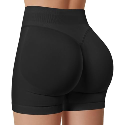 Butt Lifting Gym Shorts for Women - 4.5" Inseam, Classic Black