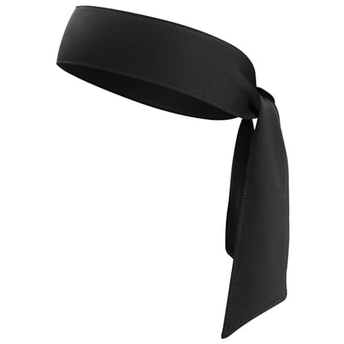 Adjustable Sports Head Tie Sweatband for Men and Women - Black