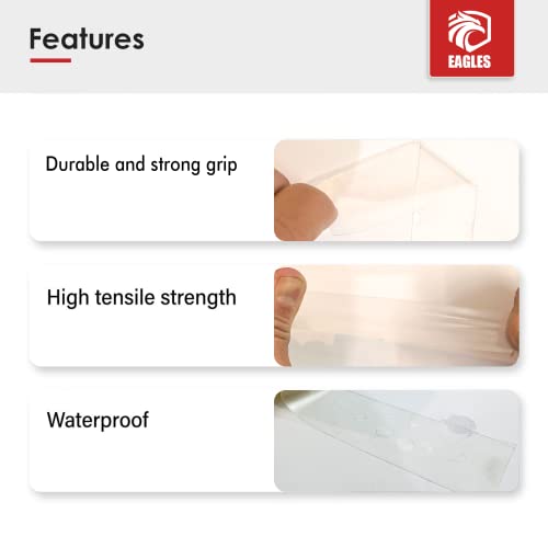 EAGLES Clear Hockey Tape Bulk Pack - 6 Rolls, 1 Inch Wide, Water & Snow Proof