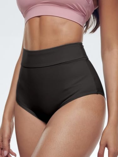 Gaimoliso Women's High Waist Yoga Shorts Medium Carbon Black Scrunch Booty Workout Bottoms
