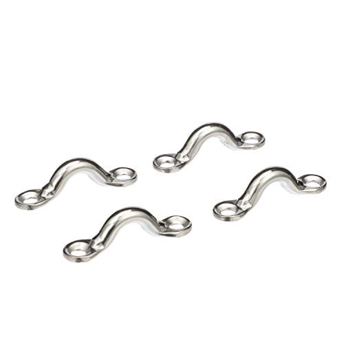 Multi-Purpose Forged Stainless Steel Eye Straps - Set of 4, One Size