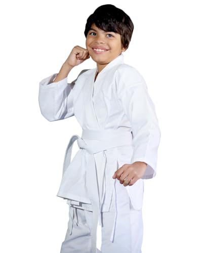 Kids Karate Uniform with Belt - Durable White Gi for Martial Arts