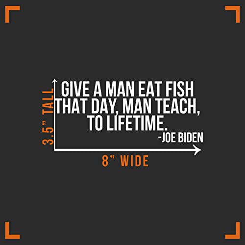 Give A Man Eat Fish Vinyl Decal Sticker - 8" x 3.5"