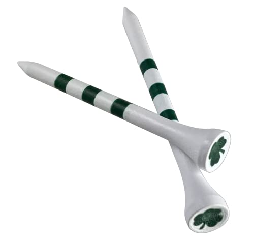 Shamrock Golf Tees - 3-1/4" Natural Hardwood, Green